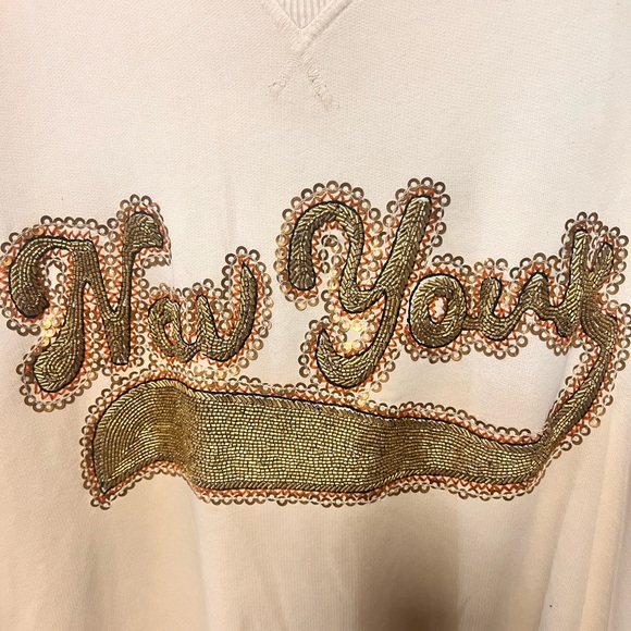 Free People Bali Drifter New York Oversized Sweatshirt in Stone Combo - Picture 6 of 7